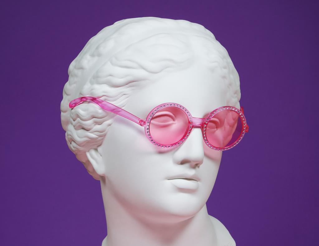 Image of Statue Head with Sunglasses